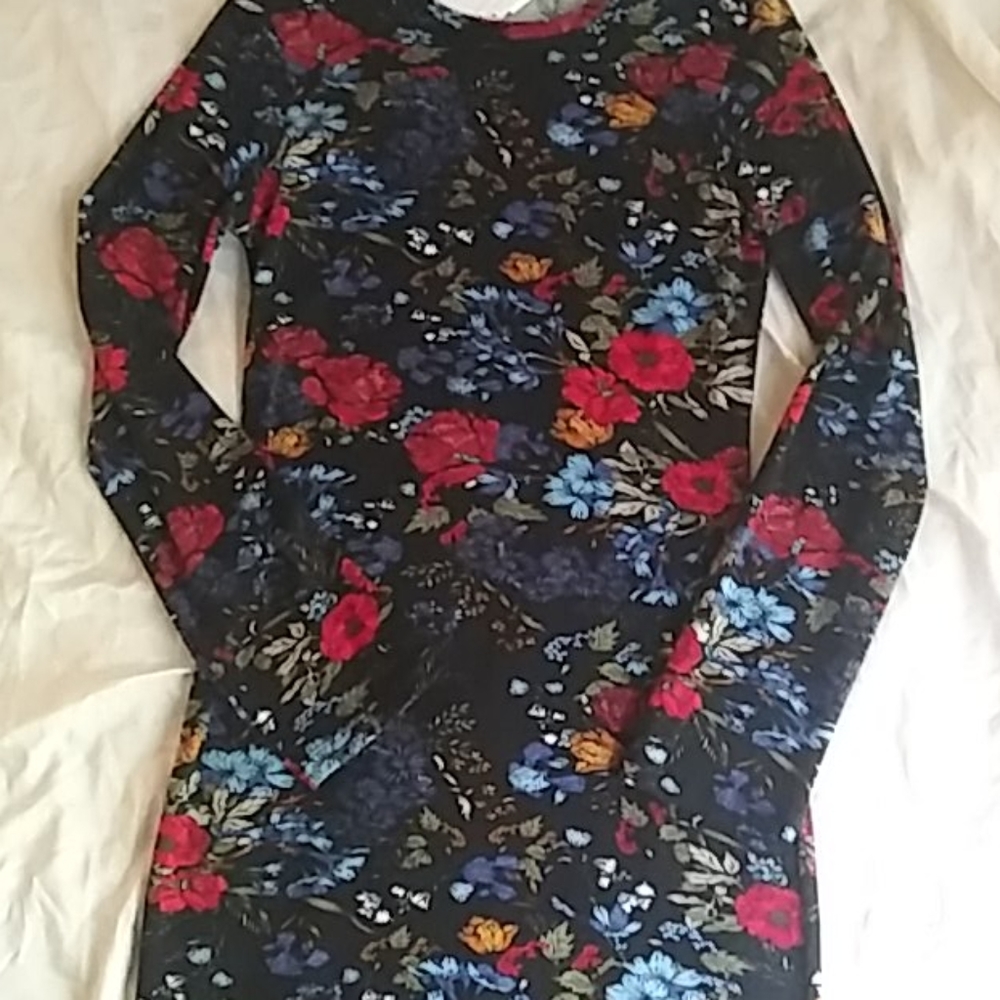 Black dress with floral print